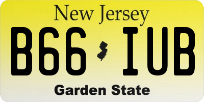 NJ license plate B66IUB