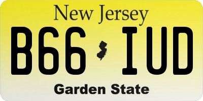 NJ license plate B66IUD