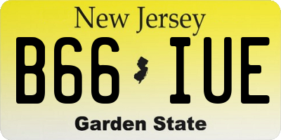 NJ license plate B66IUE