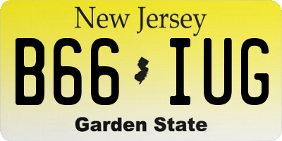 NJ license plate B66IUG