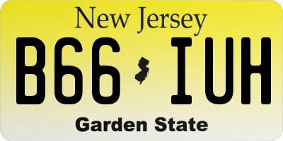 NJ license plate B66IUH