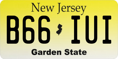 NJ license plate B66IUI