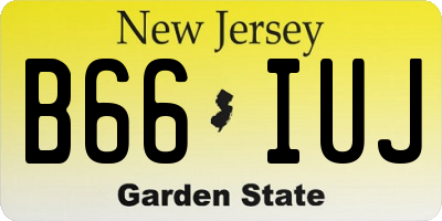 NJ license plate B66IUJ