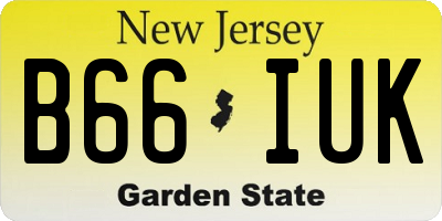NJ license plate B66IUK