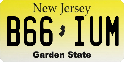 NJ license plate B66IUM