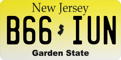 NJ license plate B66IUN
