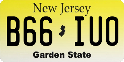 NJ license plate B66IUO