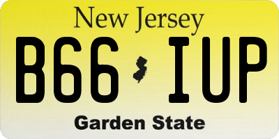 NJ license plate B66IUP
