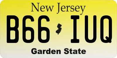 NJ license plate B66IUQ