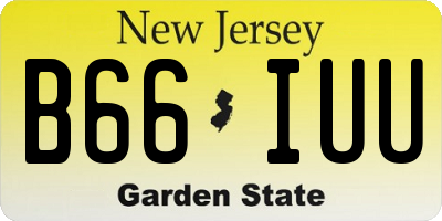 NJ license plate B66IUU