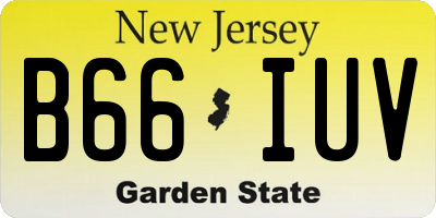 NJ license plate B66IUV
