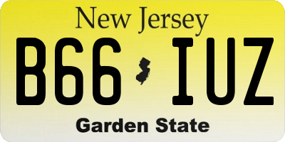 NJ license plate B66IUZ