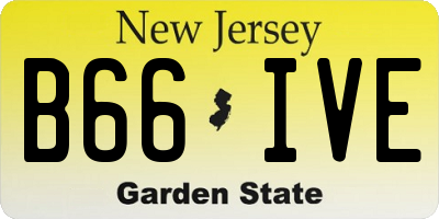 NJ license plate B66IVE