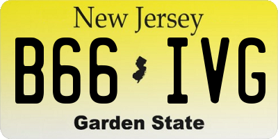 NJ license plate B66IVG