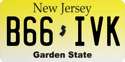 NJ license plate B66IVK
