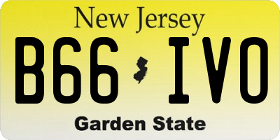 NJ license plate B66IVO