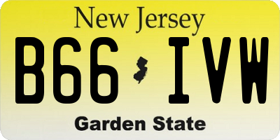 NJ license plate B66IVW