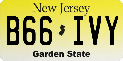 NJ license plate B66IVY