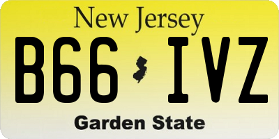 NJ license plate B66IVZ