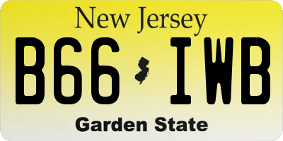 NJ license plate B66IWB