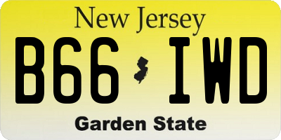 NJ license plate B66IWD