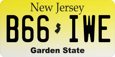 NJ license plate B66IWE