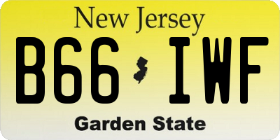 NJ license plate B66IWF
