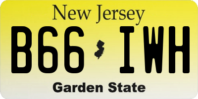 NJ license plate B66IWH