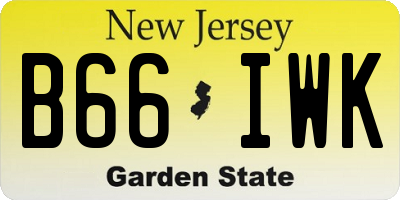 NJ license plate B66IWK