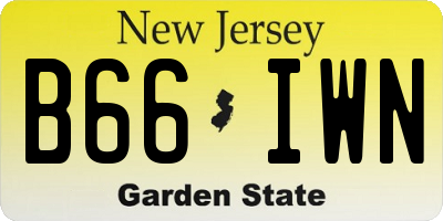 NJ license plate B66IWN