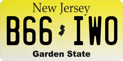 NJ license plate B66IWO
