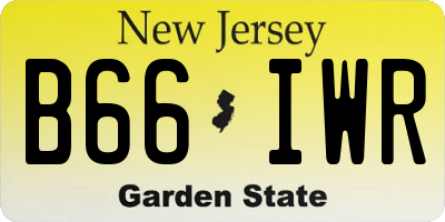 NJ license plate B66IWR