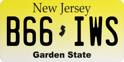 NJ license plate B66IWS