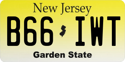 NJ license plate B66IWT