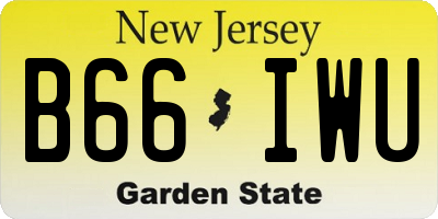 NJ license plate B66IWU