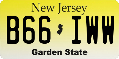 NJ license plate B66IWW