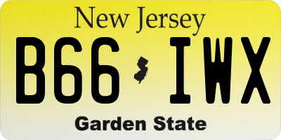 NJ license plate B66IWX