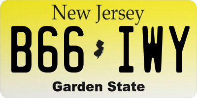 NJ license plate B66IWY