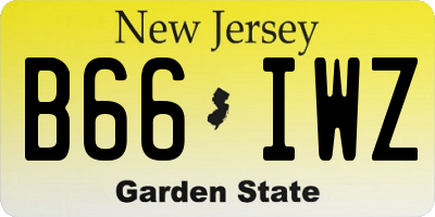 NJ license plate B66IWZ