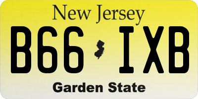 NJ license plate B66IXB