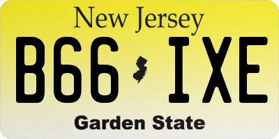 NJ license plate B66IXE