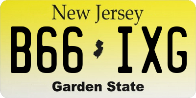 NJ license plate B66IXG