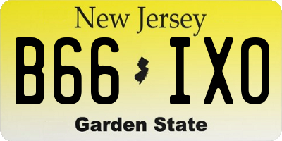 NJ license plate B66IXO
