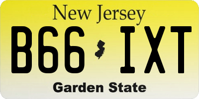 NJ license plate B66IXT