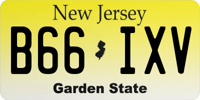 NJ license plate B66IXV