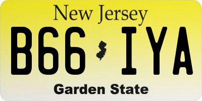NJ license plate B66IYA