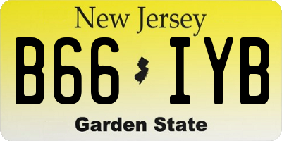 NJ license plate B66IYB
