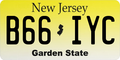 NJ license plate B66IYC