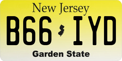 NJ license plate B66IYD