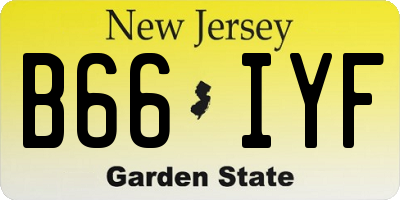 NJ license plate B66IYF